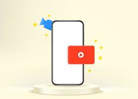 Video application concept. Smartphone mockup vector