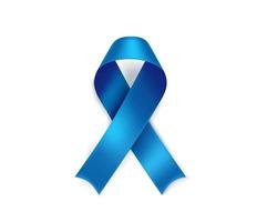 Prostate cancer awareness month symbol. Blue ribbon isolated on white background vector