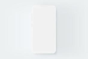 Modern white mobile phone with blank screen. Template for application design vector