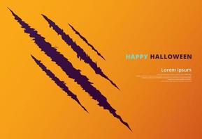 Halloween event concept with scratching marks on yellow wall from zombie nails vector