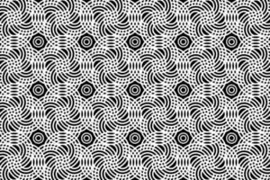 Black and white seamless pattern with overlapping circles. Monochrome pattern with black and white circles. vector