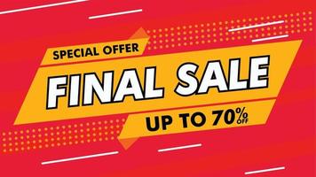 Special offer final sale banner on red background. illustration. Premium Vector