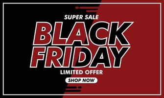 Black friday sale red and black background Vector