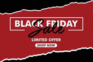 Black friday sale with red brush background Vector