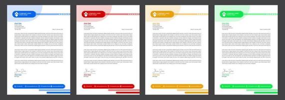 Modern business letterhead set with fullcolor template vector