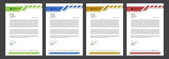 Modern business letterhead set with fullcolor template vector