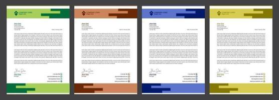 Modern business letterhead set with fullcolor template vector