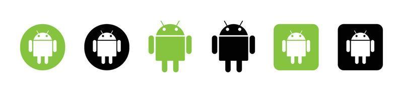 colección de iconos verdes del sistema operativo android vector