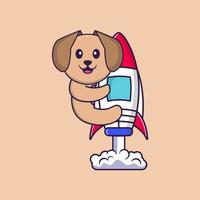 Cute dog cartoon character vector illustration.