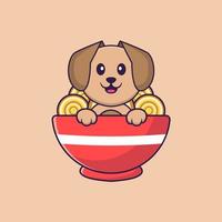 Cute dog cartoon character vector illustration.