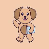 Cute dog cartoon character vector illustration.