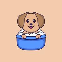 Cute dog cartoon character vector illustration.