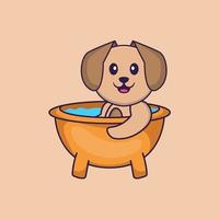 Cute dog cartoon character vector illustration.