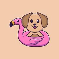 Ilustración de vector de personaje de dibujos animados de perro lindo.