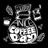 Hand draw Coffee typography vector