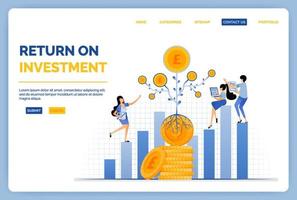 Diseño de obtener retornos de inversión en otros instrumentos para aumentar las ganancias y los retornos de la cartera. La ilustración vectorial se puede utilizar para la página de destino. vector