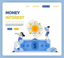 Design of interest rate investment on financial bonds secondary market and profit in foreign exchange vector illustration can be used for landing page web website mobile apps poster flyer ui ux