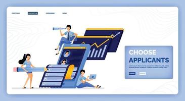 vector illustration of choose applicants from job seekers that match the company value Design can be used for landing page web website mobile apps poster flyer ui ux