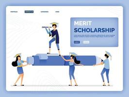 vector illustration of educational programs and scholarship financing for outstanding students Design can be used for landing page web website mobile apps poster flyer ui ux