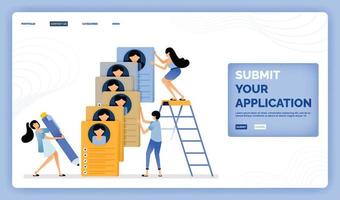 vector illustration of sorting job applicants resumes to take best criteria that profitable for the company Design can be used for landing page web website mobile apps poster flyer ui ux