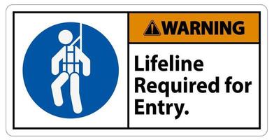 Warning Confined Space Sign Lifeline Required For Entry vector
