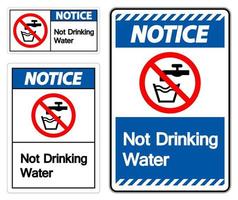 Caution Not Drinking Water Sign vector