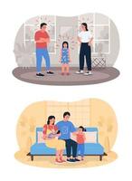 relaciones familiares 2d vector conjunto de ilustraciones aisladas