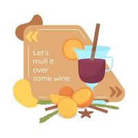 Autumnal seasonal vector quote box with flat composition