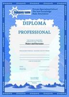 diploma of blue on education complex texture vector