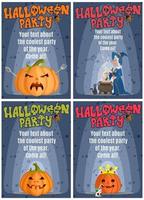selection of posters for the holiday of a halloween party of the vector