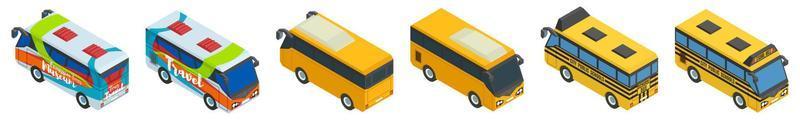 large selection of school tourist and city bus vector