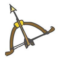 cupid bow and arrow simple drawing. vector doodle