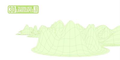 coast of the lime mesh computer mountains vector