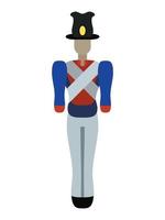 tin soldier toy simple figure. vector flat style illustration