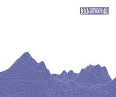 purple polygonal mountains from a grid on a white background vector