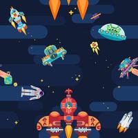 new exciting space star pattern astronauts spaceships and flying vector