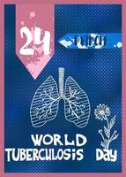 bright poster on the day of the fight against tuberculosis blue vector