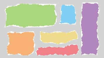 Collection Of Soft Colorful Variety Shapes Paper Torn Sheet Frame Template vector