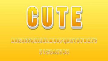 Modern Gradient 3D Cute Editable Text Effect Design Template vector