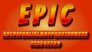 Graphic Style Effect, Modern Red Hot Word Epic Text Effect Design Template vector