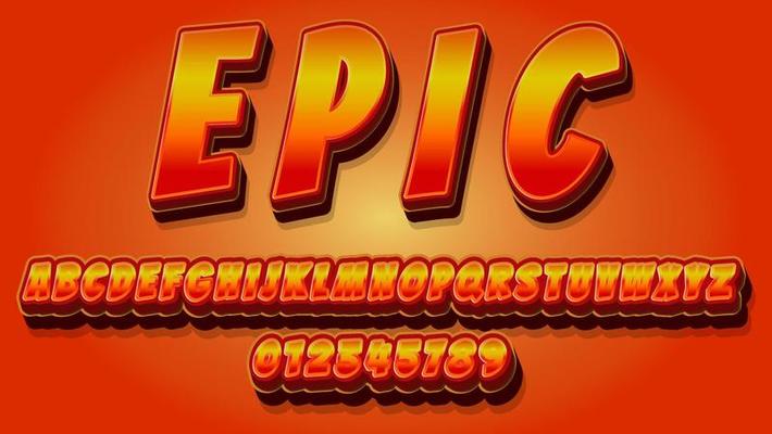 Graphic Style Effect, Modern Red Hot Word Epic Text Effect Design Template