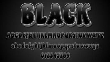 Modern 3d Gradient Black Bold Fully Editable Text Effect Design Template vector