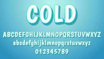 3d Cold Fully Editable Text Effect Design Template In Blue Background vector