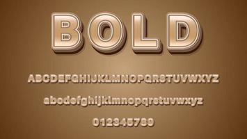 Graphic Style Effect, Minimal 3d Brown Bold Text Effect Design Template vector