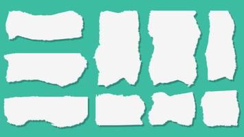 Set Of Variety Shapes Blank White Paper Torn Sheet Frame Template vector