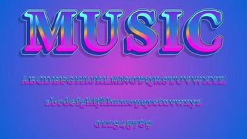 Modern Colorful Word Music Text Effect Design Template vector