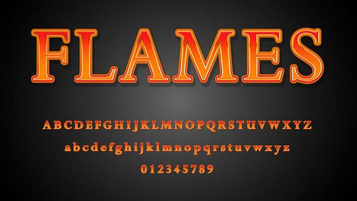 3d Flames Fully Editable Text Effect, Burn Font Effect Design Template