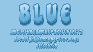 Modern Minimal 3d Blue Editable Text Effect Template vector