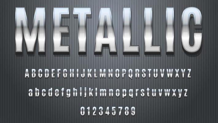 Editable 3d Silver Metallic Text Effect Design Template
