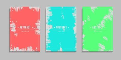 Set Of Chaos Abstract Colorful Grunge Texture In White Background For Banner, Poster Or Cover Template vector